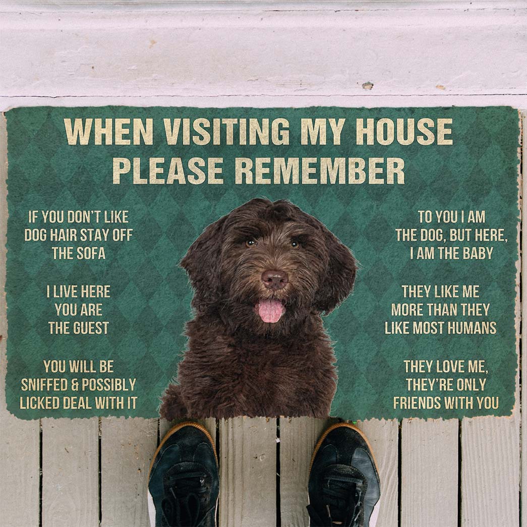 Bugybox 3D Please Remember Chocolate Labradoodles House Rule Doormat