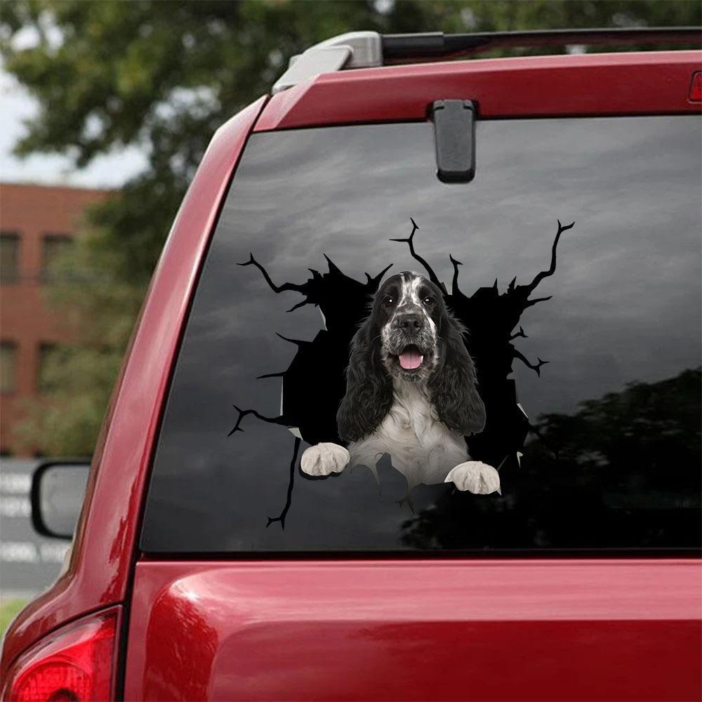 English Springer Spaniel Crack Car Sticker, Toilet Sticker, Fridge Sticker 13
