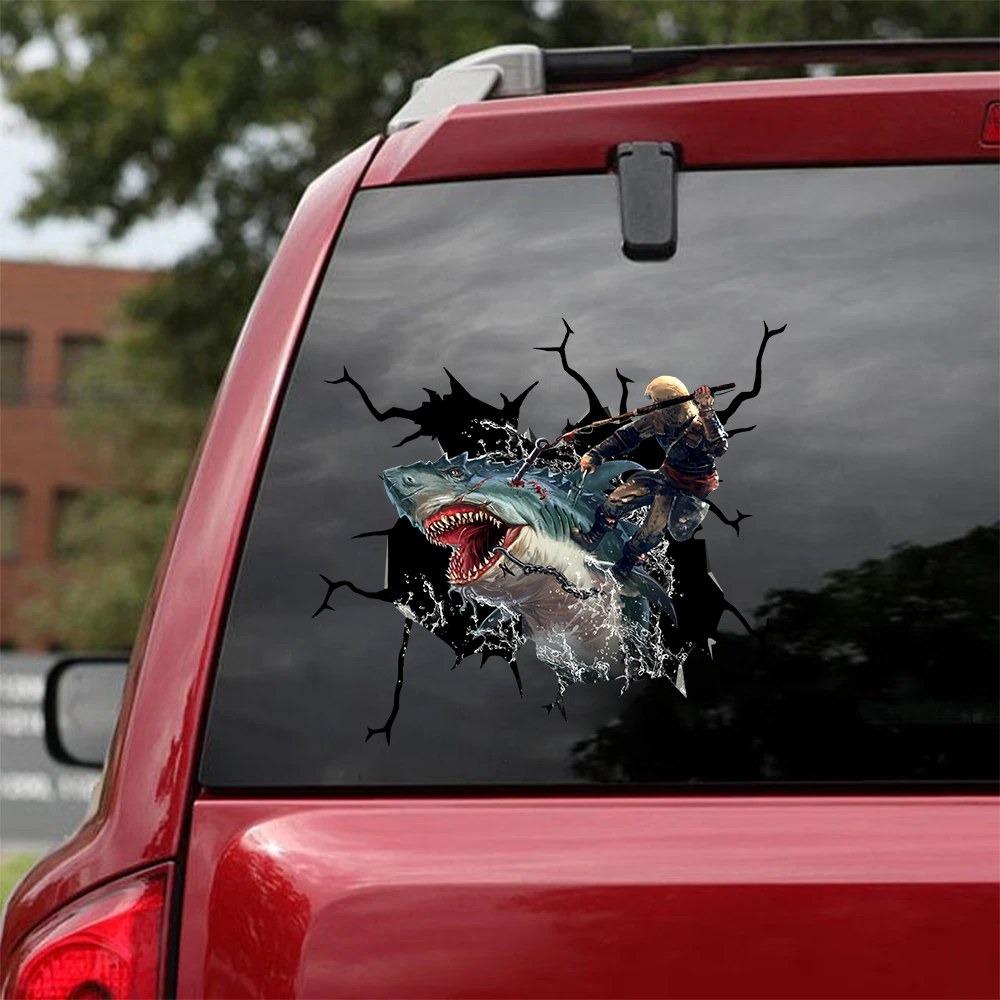 Shark Crack Car Sticker, Toilet Sticker, Fridge Sticker 8