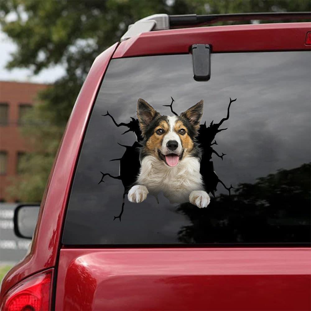 Border Collie Crack Car Sticker, Toilet Sticker, Fridge Sticker 8