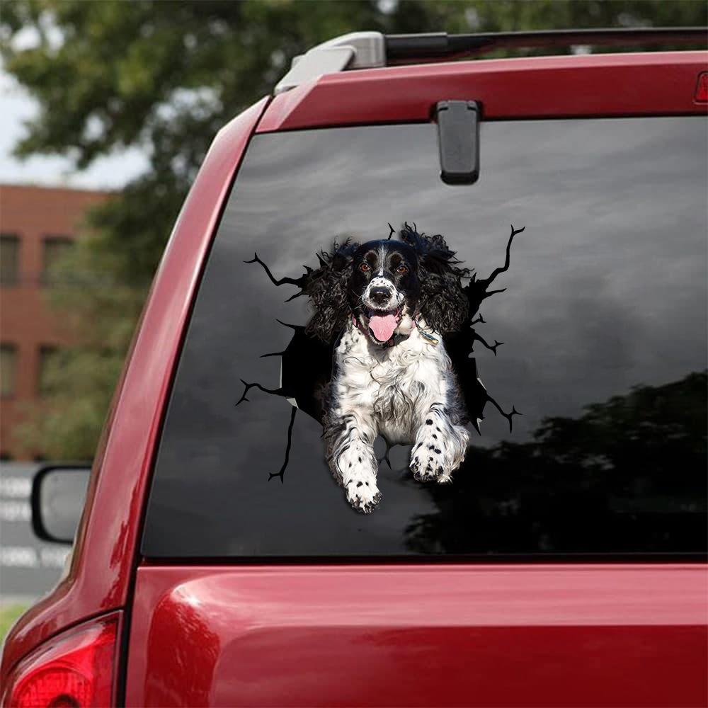 English Springer Spaniel Crack Car Sticker, Toilet Sticker, Fridge Sticker 12