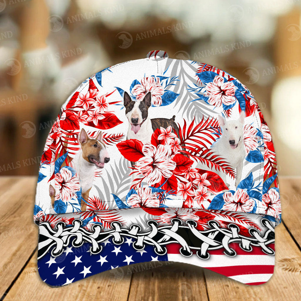 Bull Terrier - American Flag Cap