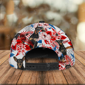 German Pinscher - American Flag Cap