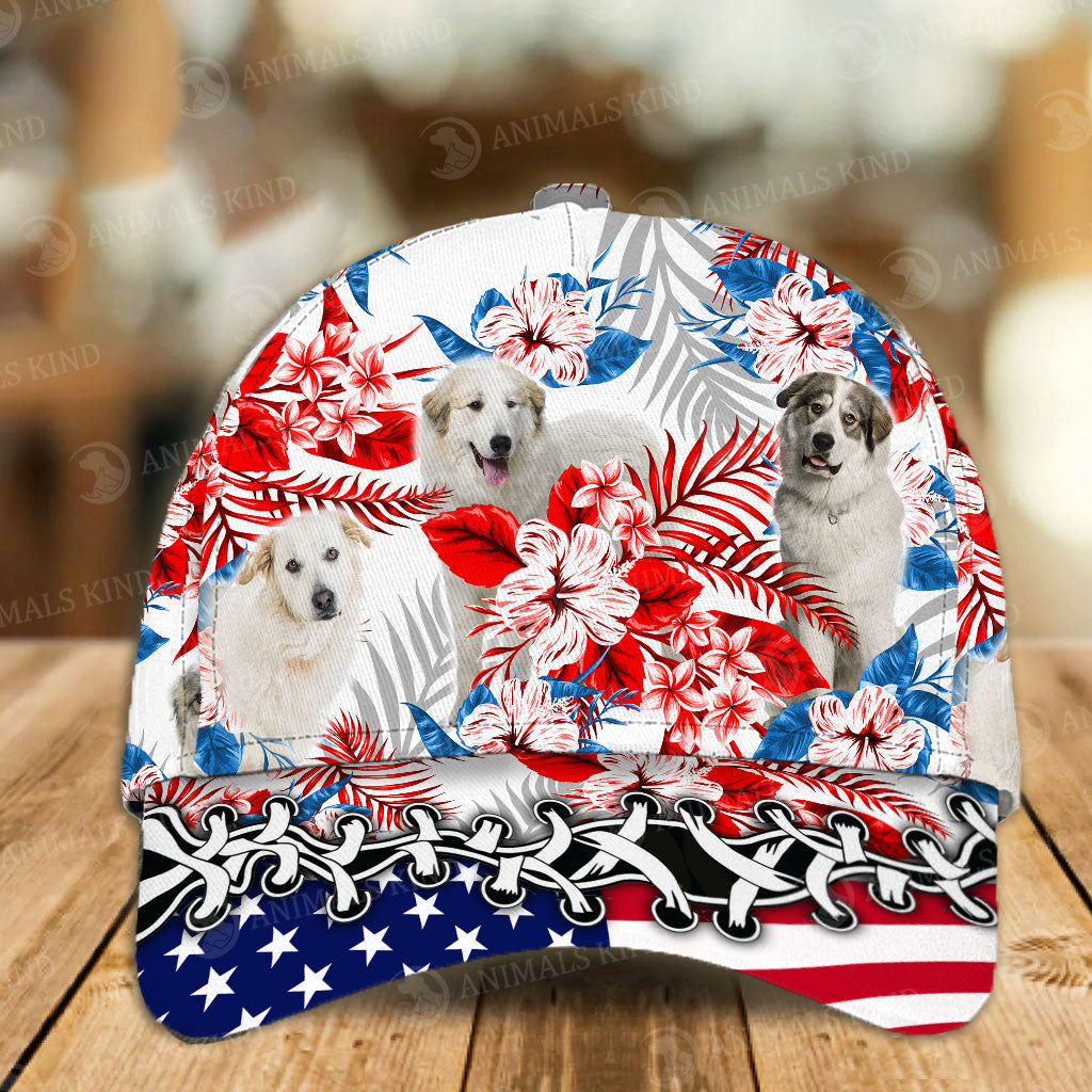 Great Pyrenees - American Flag Cap