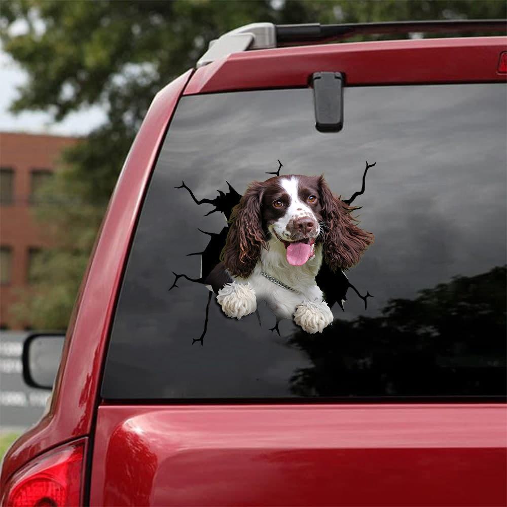 English Springer Spaniel Crack Car Sticker, Toilet Sticker, Fridge Sticker 7