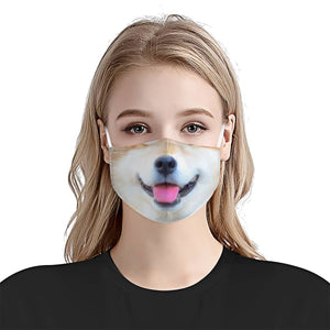 Premium 3D Einstein Dog Tongue Out EZ09 1404 Face Mask