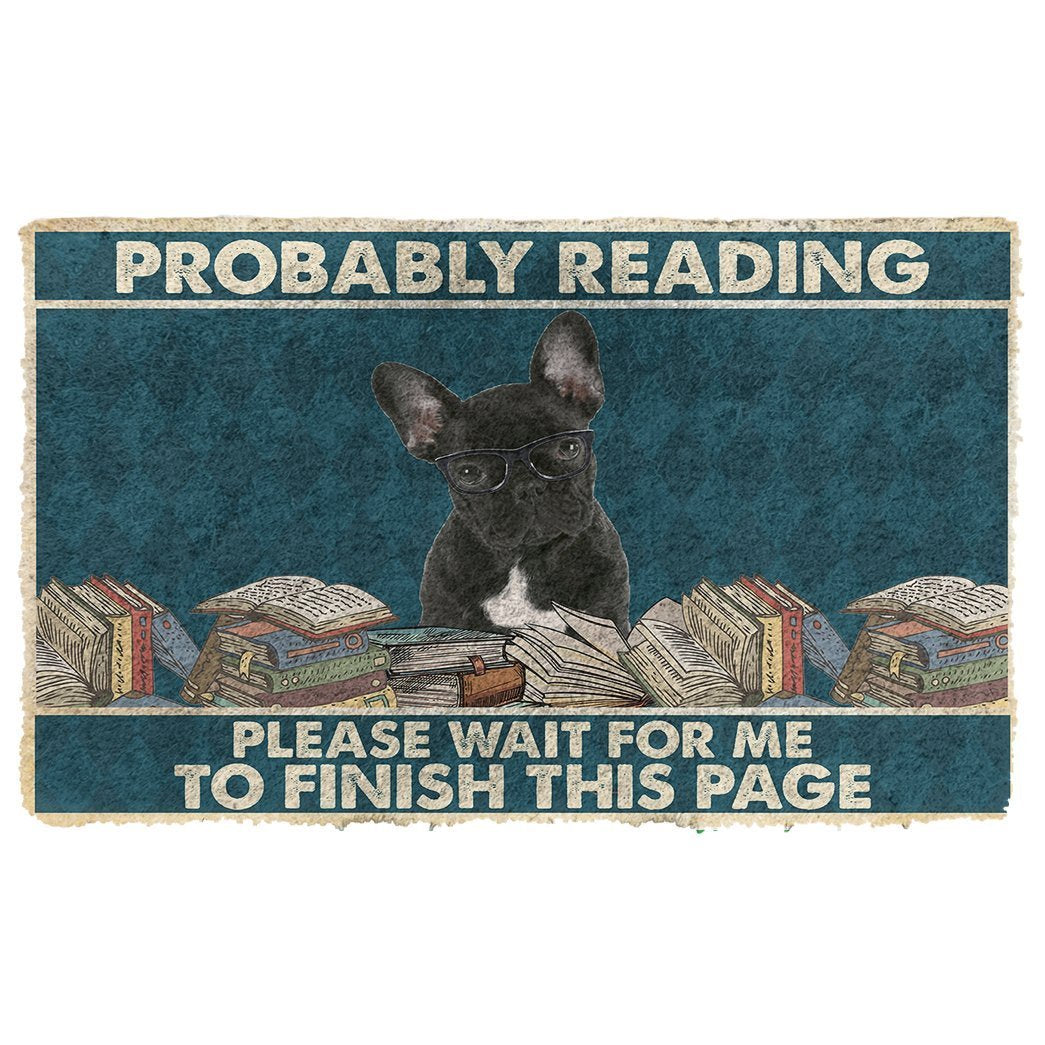 Bugybox 3D French Bulldog Probably Reading Please Wait Doormat