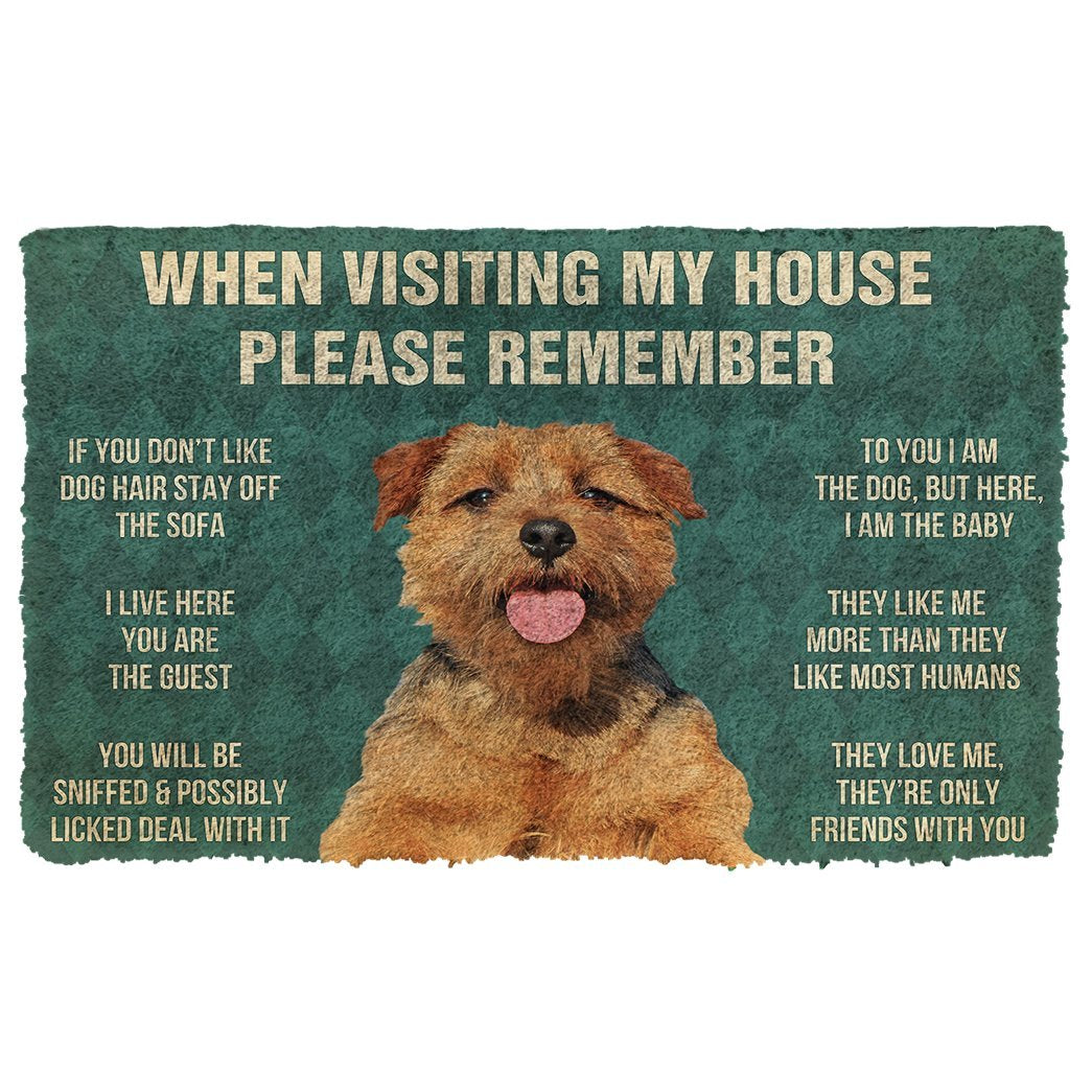 Bugybox 3D Please Remember Norfolk terrier House Rules Doormat