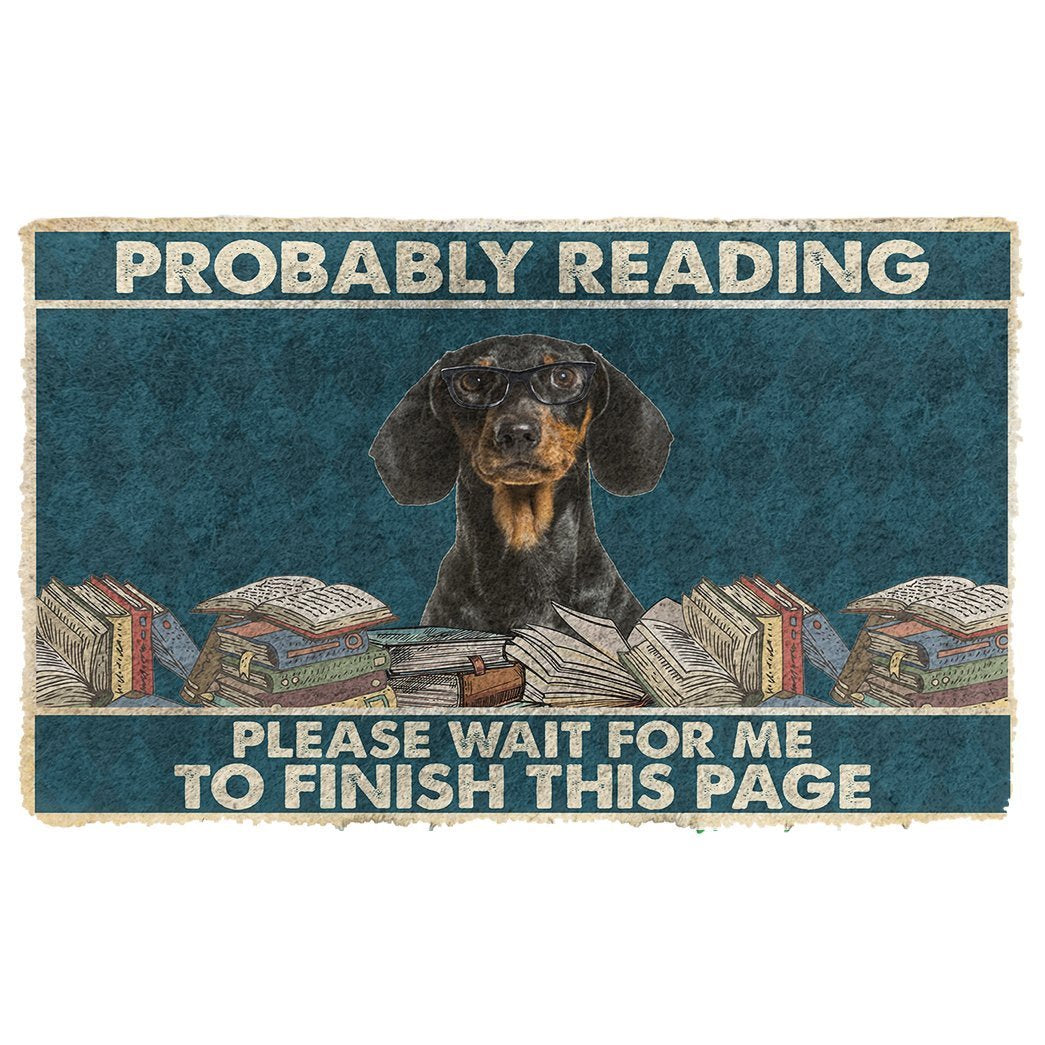 Bugybox 3D Dachshund Probably Reading Please Wait Doormat