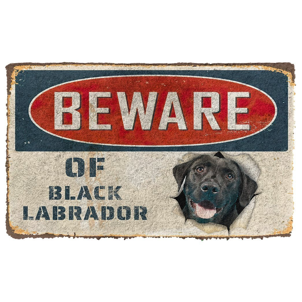 Bugybox 3D Beware Of Black Labrador Doormat