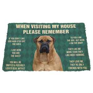 Bugybox 3D Please Remember Bullmastiff Dogs House Rules Doormat