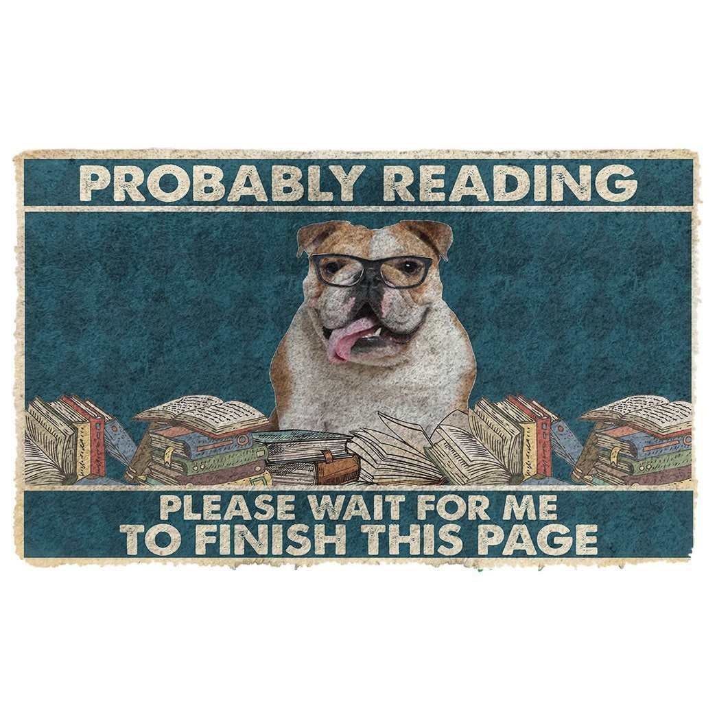 Bugybox 3D Bulldog Probably Reading Please Wait Doormat