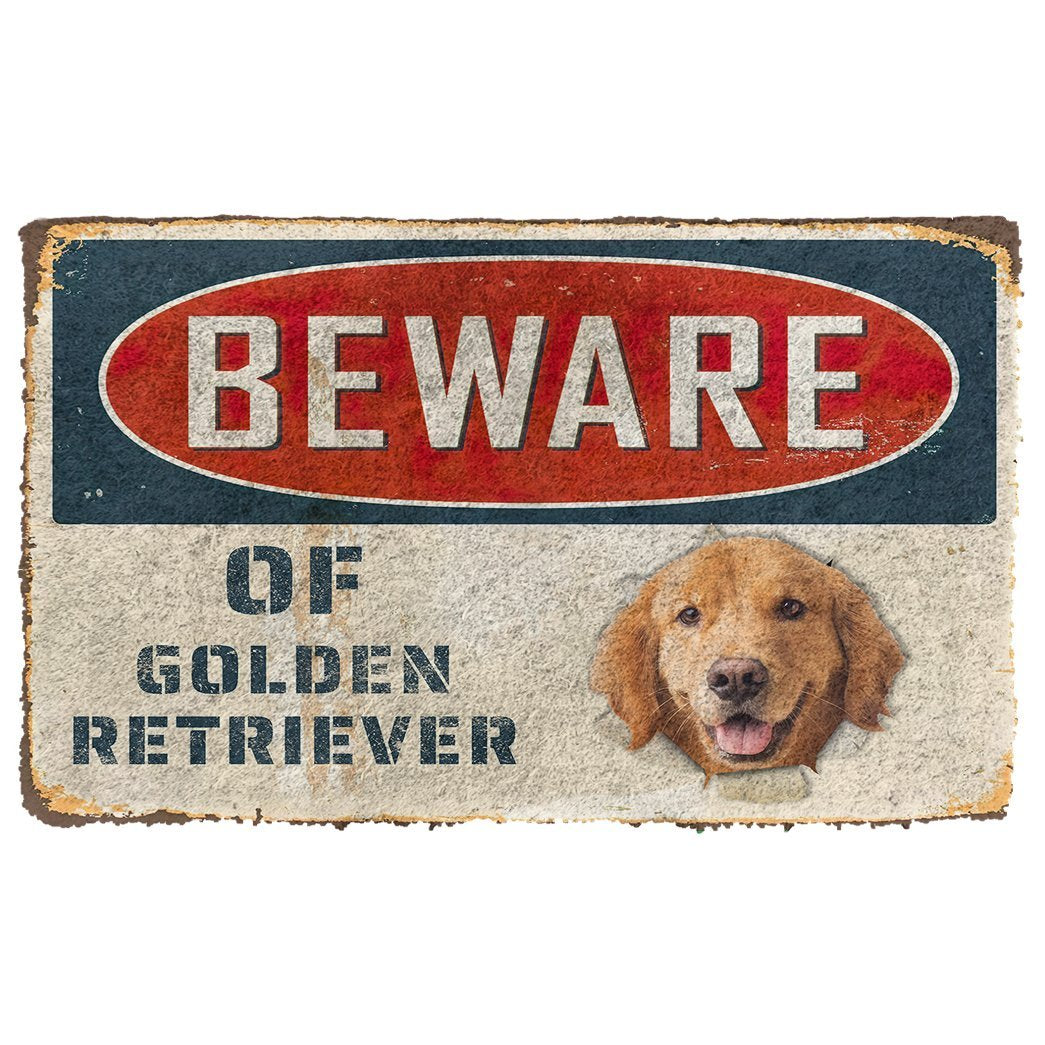 Bugybox 3D Beware Of Golden Retriever Doormat