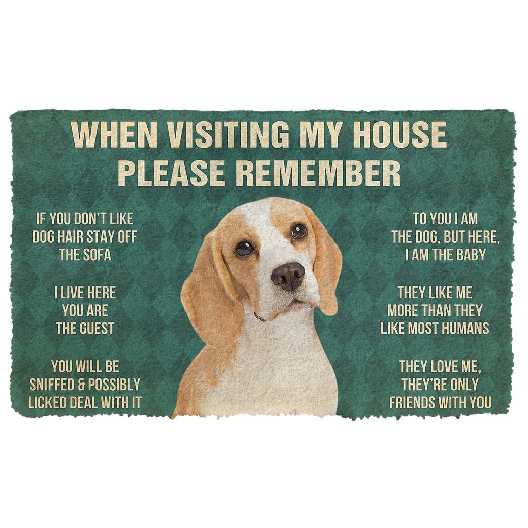 Bugybox 3D Please Remember Lemon Beagle Dogs House Rule Doormat