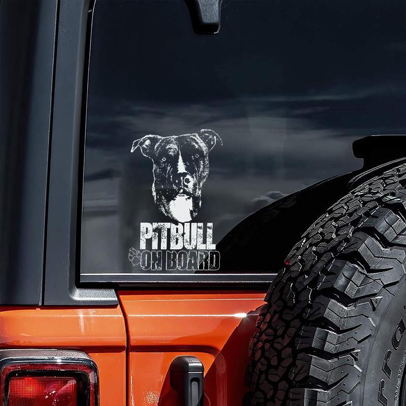 Pitbull 1 on Board-Car Window Sticker-Dog Sign Decal