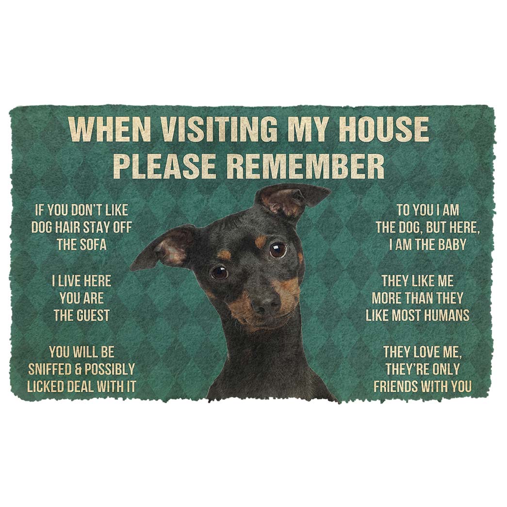 Bugybox 3D Please Remember Miniature Pinschers House Rules Doormat