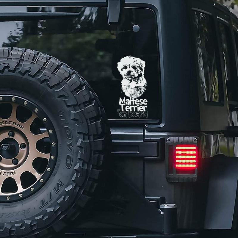 Maltese1 on Board-Car Window Sticker-Dog Sign Decal