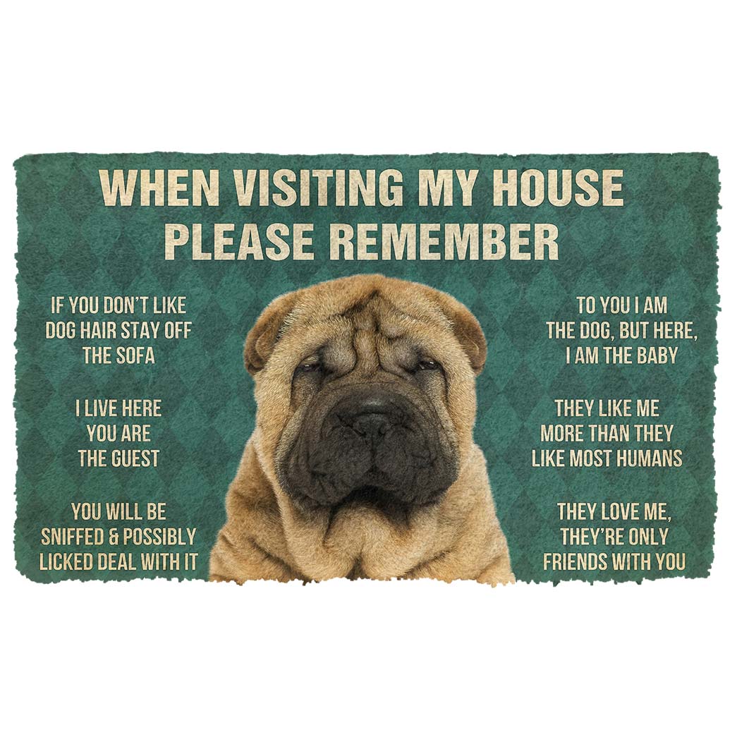 Bugybox 3D Please Remember Sharpei House Rules Doormat