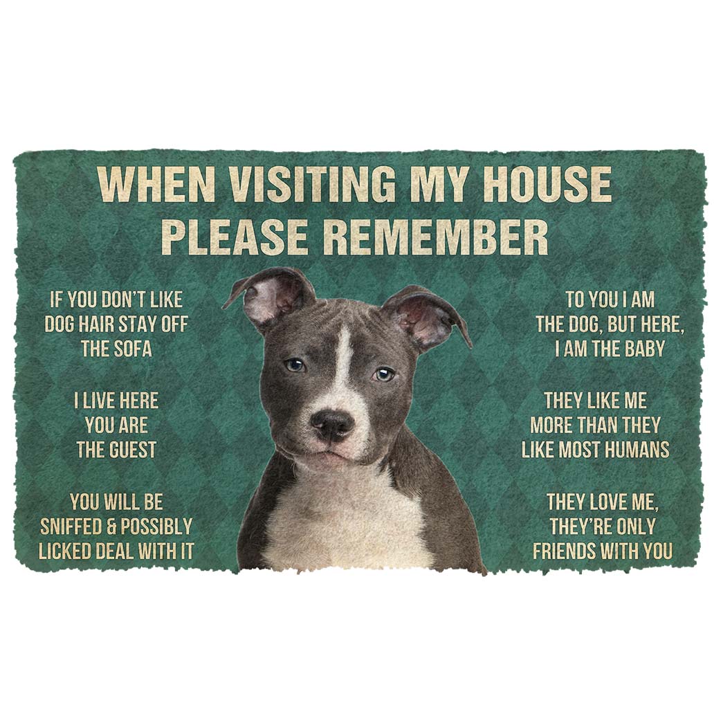 Bugybox 3D Please Remember Staffordshire Bull Terrier House Rules Doormat