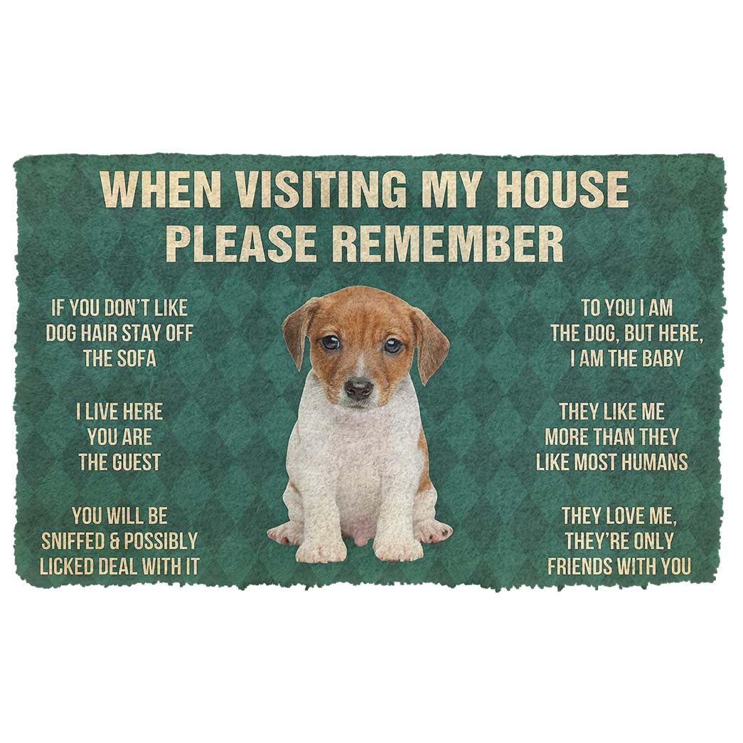 Bugybox 3D Please Remember Jack Russell Terrier Puppy Dogs House Rules Doormat