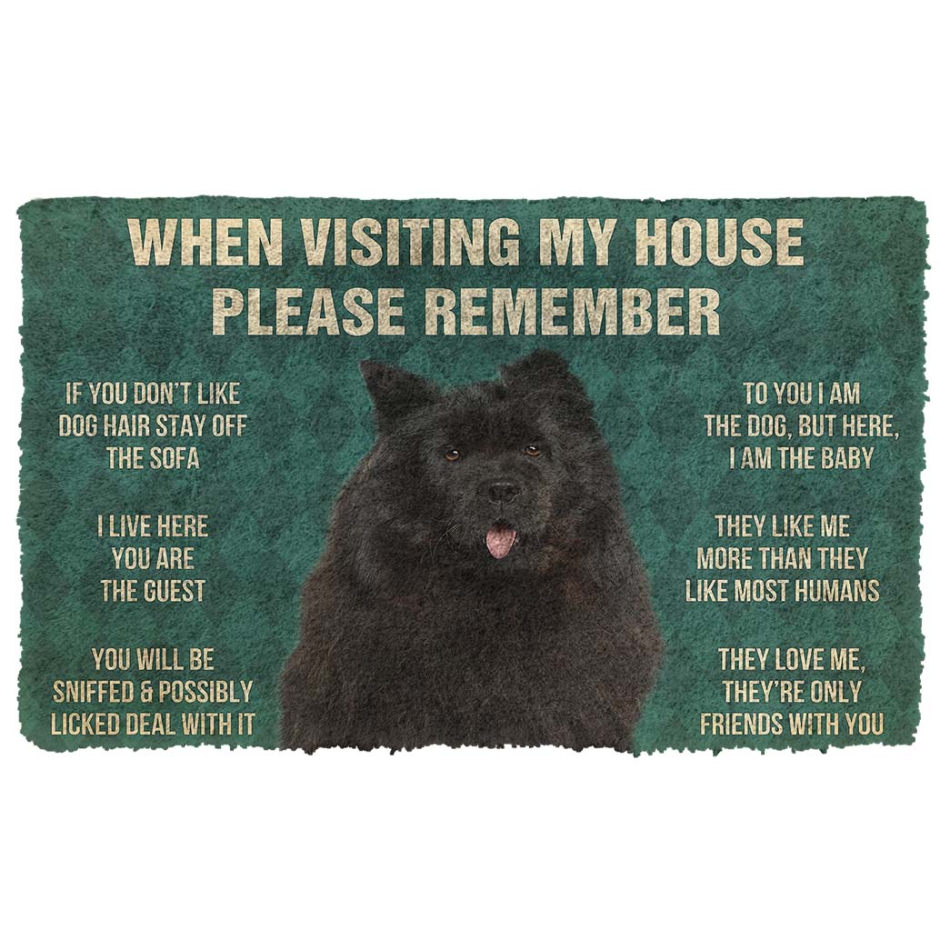 Bugybox 3D Please Remember Black Chow Chows House Rules Doormat