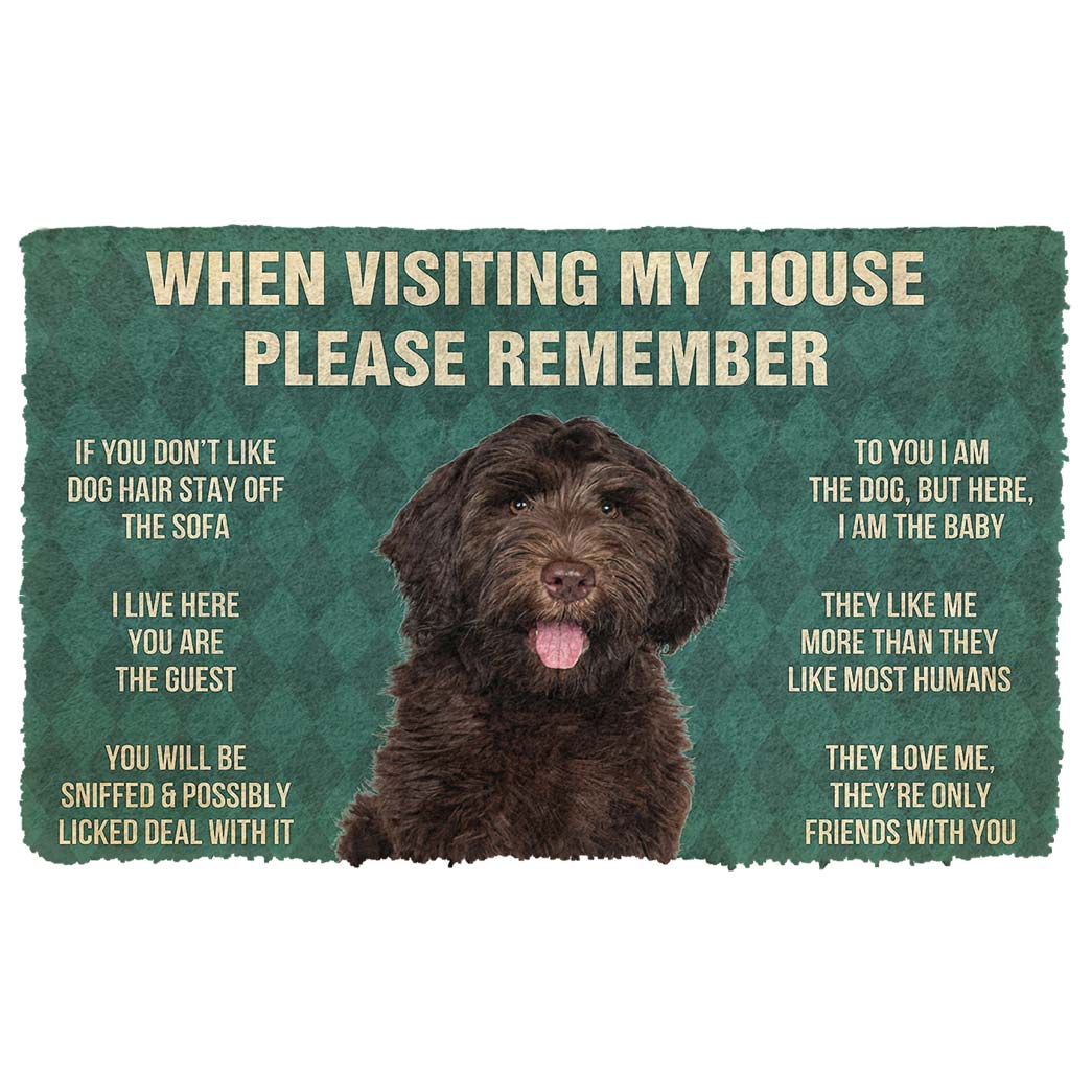 Bugybox 3D Please Remember Chocolate Labradoodles House Rule Doormat