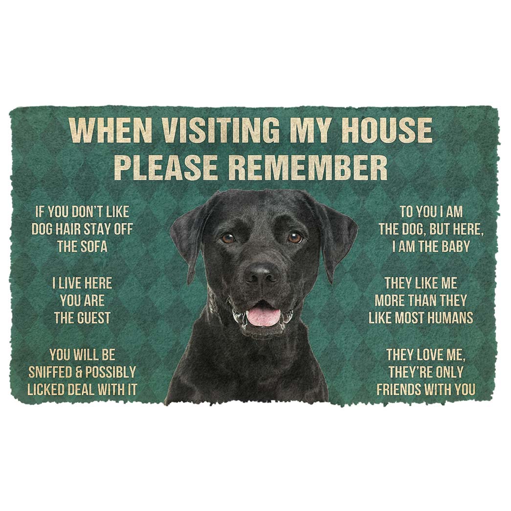 Bugybox 3D Please Remember Black Labrador Retrievers House Rule Doormat