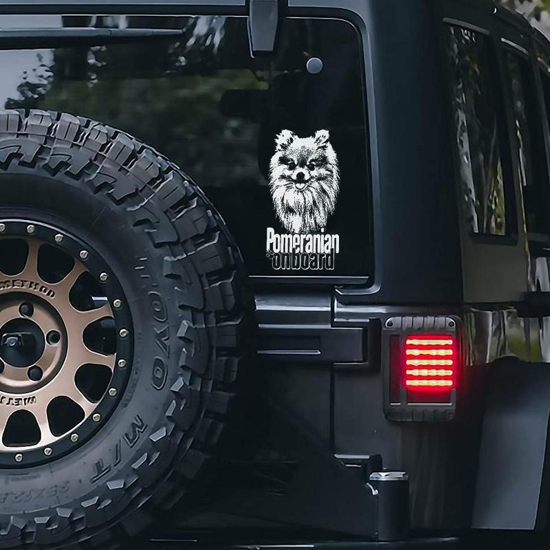 Pomeranian2 on Board-Car Window Sticker-Dog Sign Decal