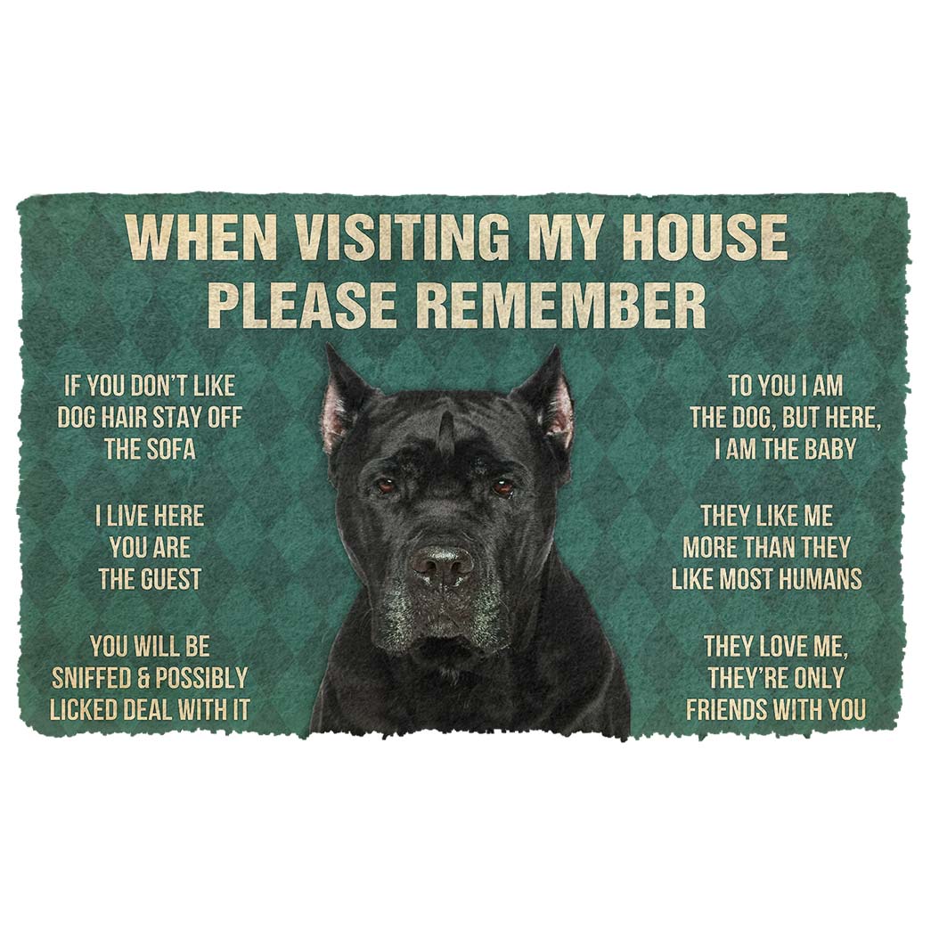 Bugybox 3D Please Remember Cane Corso Dogs House Rules Doormat