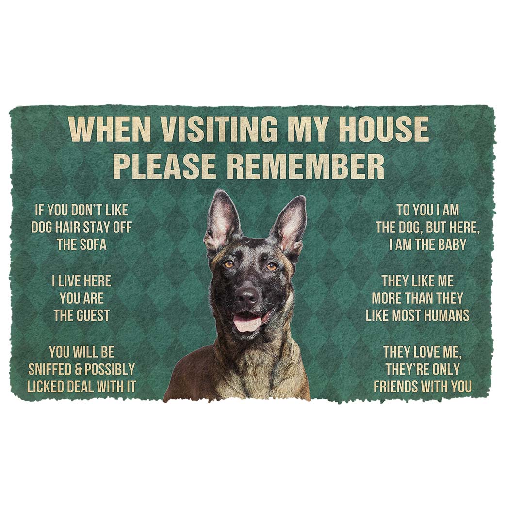 Bugybox 3D Please Remember Dutch Shepherd Dogs House Rules  Doormat