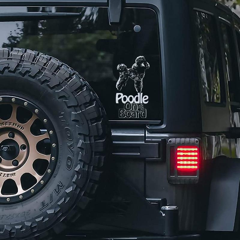 Poodle on Board-Car Window Sticker-Dog Sign Decal