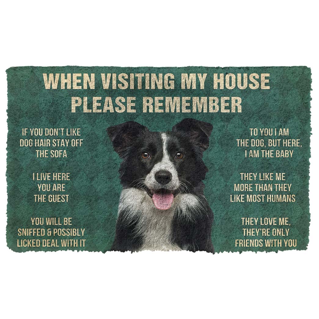 Bugybox 3D Please Remember Border Collies House Rules Doormat