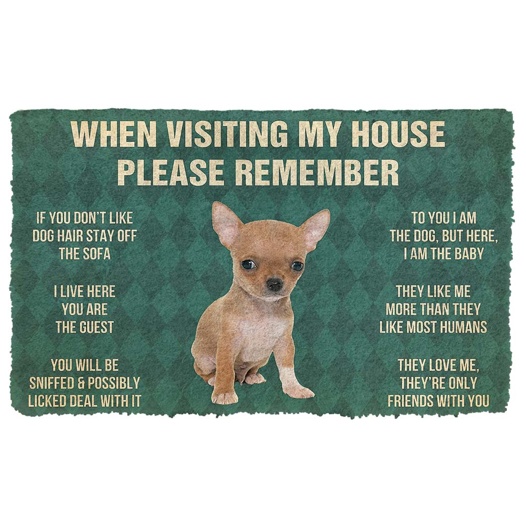 Bugybox 3D Please Remember Chihuahua Puppy Dogs House Rules Doormat