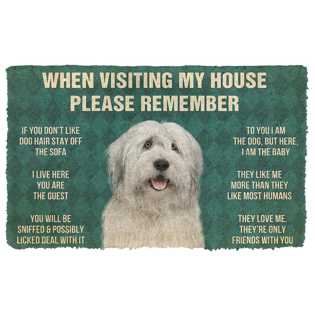 Bugybox 3D Please Remember English Sheepdog House Rules Doormat