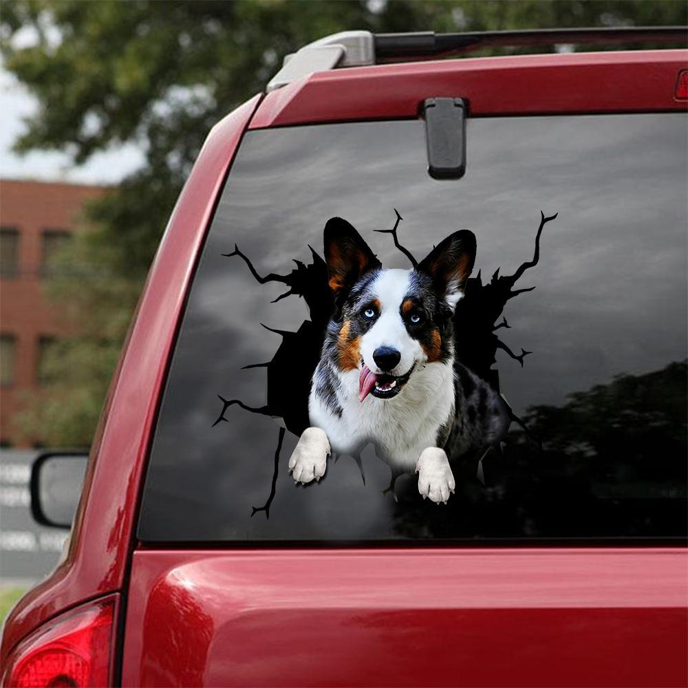 Welsh Corgi Crack Car Sticker, Toilet Sticker, Fridge Sticker 7