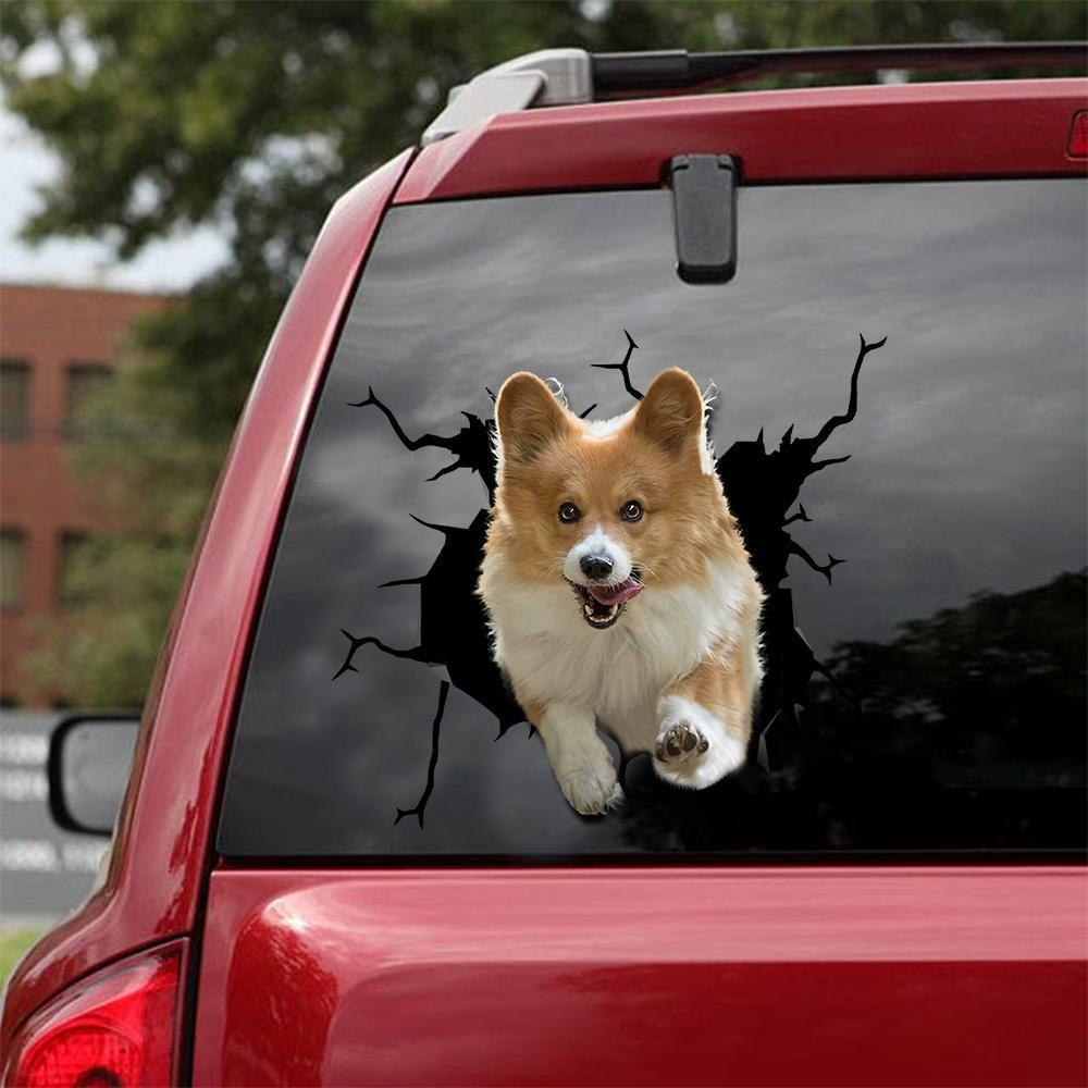 Welsh Corgi Crack Car Sticker, Toilet Sticker, Fridge Sticker 14