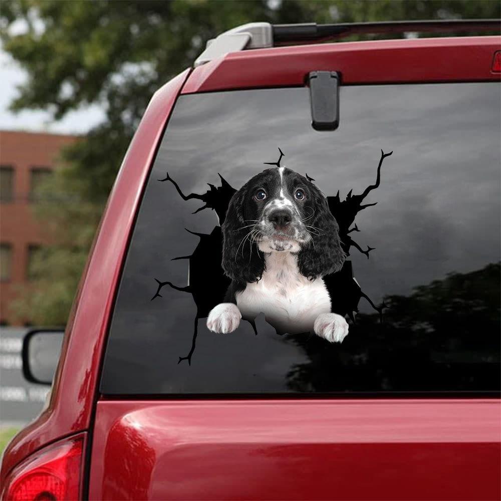 ENGLISH SPRINGER SPANIEL CRACK CAR STICKER 12