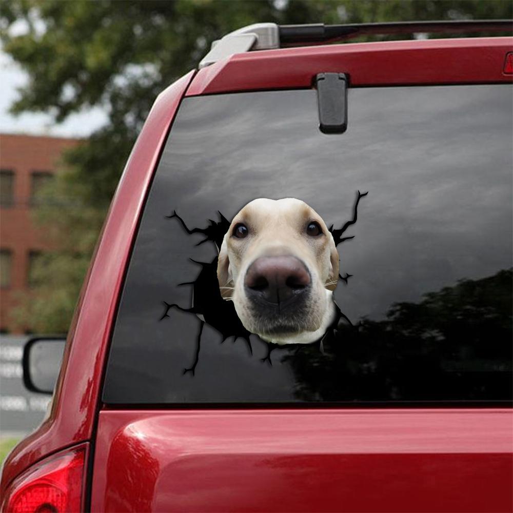 Labrador Retriever Crack Car Sticker, Toilet Sticker, Fridge Sticker 13