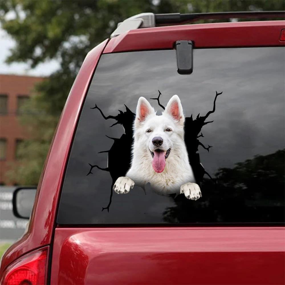 GERMAN SHEPHERD CRACK CAR STICKER 3