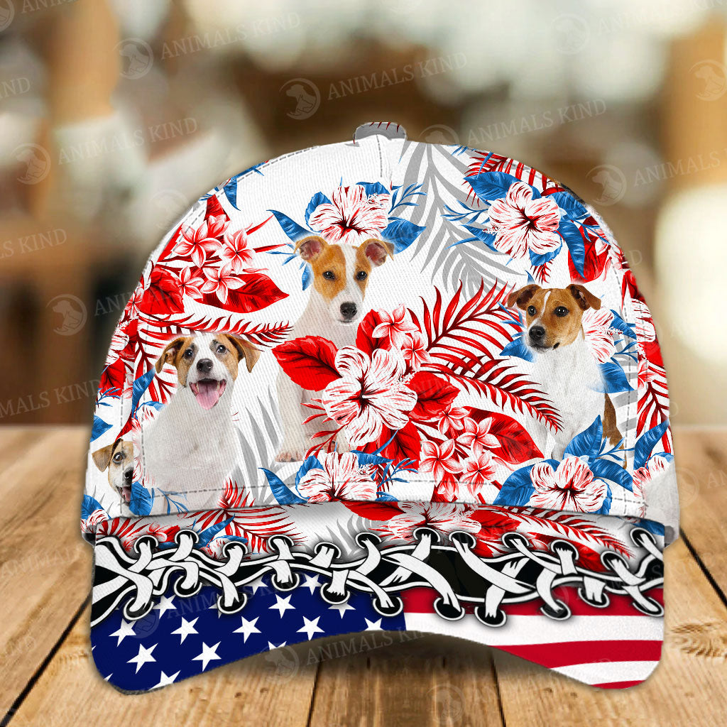 Jack Russell Terrier - American Flag Cap