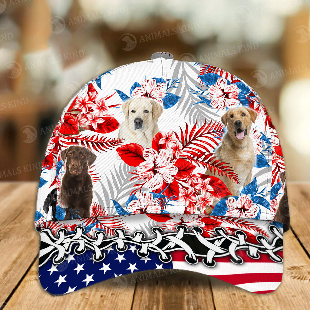 Labrador Retriever - American Flag Cap