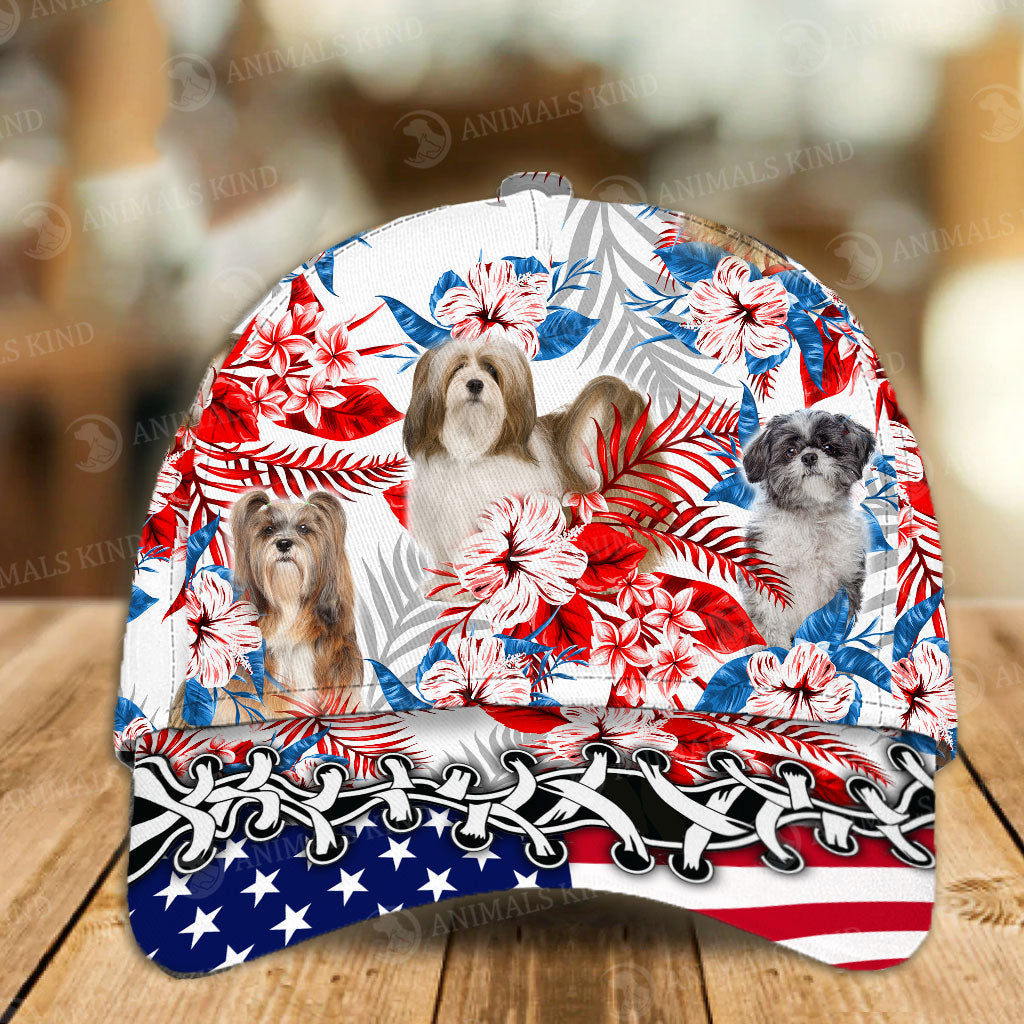 Lhasa Apso - American Flag Cap