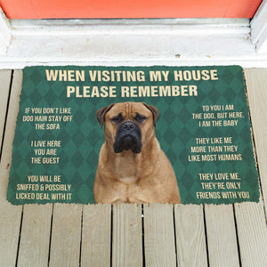 Bugybox 3D Please Remember Bullmastiff Dogs House Rules Doormat