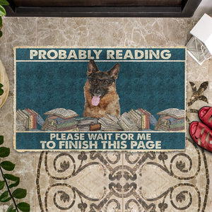 Bugybox 3D German Shepherd Probably Reading Please Wait Doormat