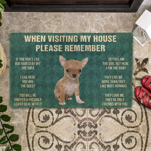Bugybox 3D Please Remember Chihuahua Puppy Dogs House Rules Doormat