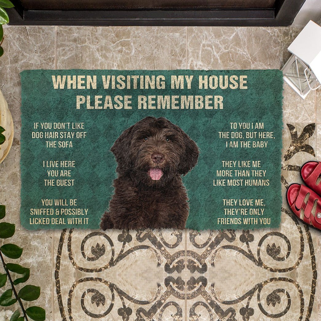 Bugybox 3D Please Remember Chocolate Labradoodles House Rule Doormat