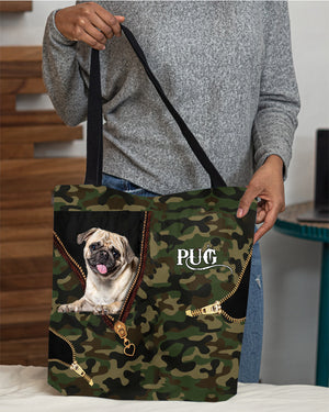 pug Camo Cloth Tote Bag