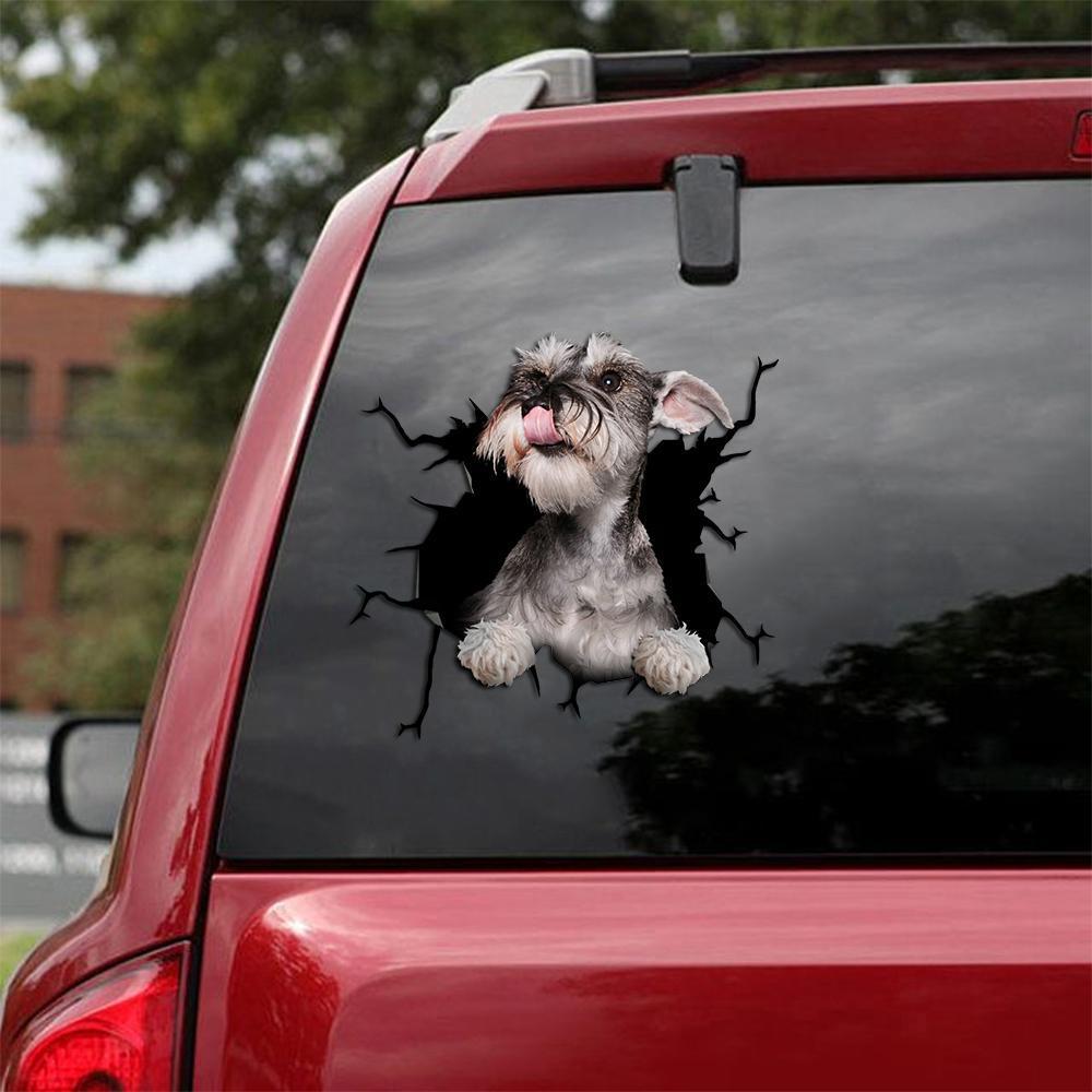 Schnauzer  Crack Car Sticker, Toilet Sticker, Fridge Sticker 7
