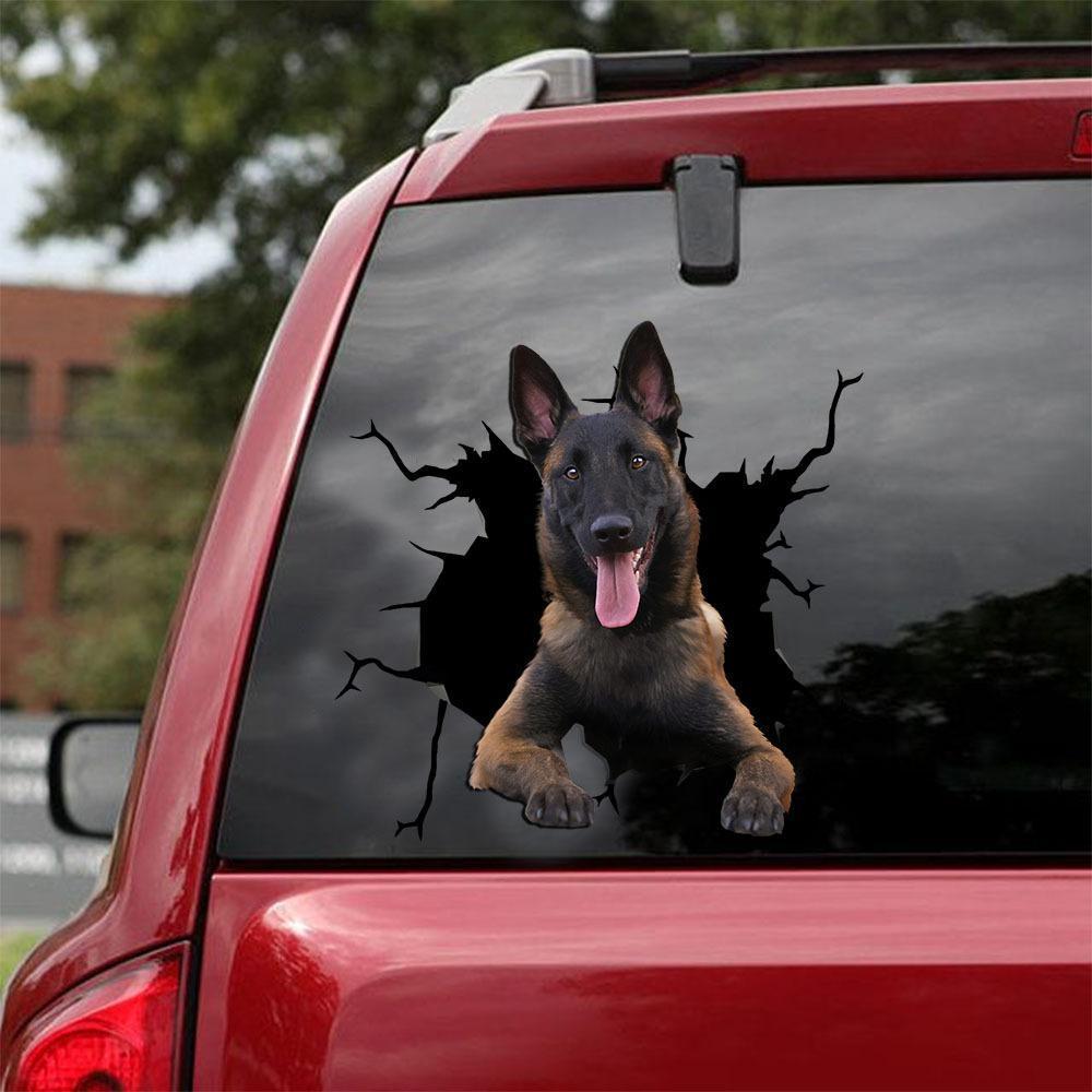 Belgian Malinois Crack Car Sticker, Toilet Sticker, Fridge Sticker 7