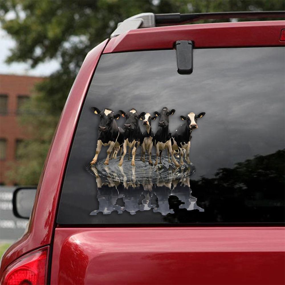 Funny Dairy Cow Dancing Crack Car Sticker